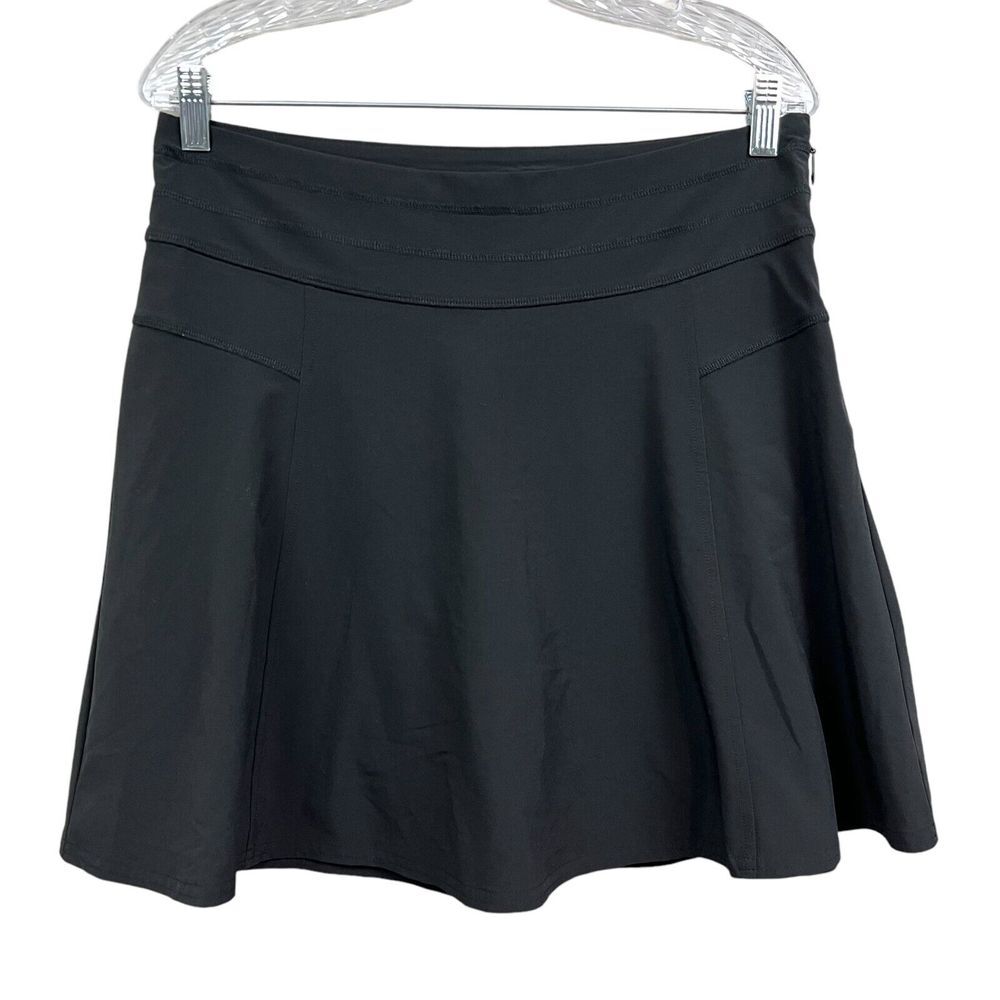 Athleta Womens All Day Mini Skort Jupe Short All Day Stretch Zip Pocket Black 8*